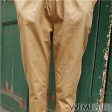 日系新款森女系小清新夏装刺绣系带松紧腰宽松显瘦九分哈伦裤子