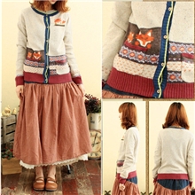 星期四岛屿thursdayisland外贸针织衫森女系阿狸卡通女式针织衫