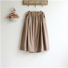 外贸日单森林系原创文艺范小清新松紧腰春夏季款棉麻半身长裙女裙