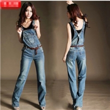 夏季新款批发直销2013韩版女装牛仔裤背带裤长裤