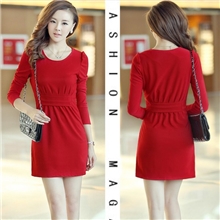 2013秋装韩版职业OL新款连衣裙修身显瘦正品秋冬长袖连衣裙