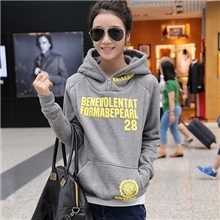 8185秋冬2013新款韩版女装字母女式连帽抓绒卫衣外套厂家批发