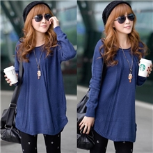 批发2013新款秋装韩版宽松针织衫大码中长款打底衫外套毛衣