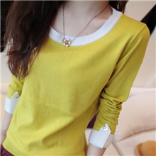 2013秋装新款女装韩版圆领长袖打底针织衫女式毛衣外套