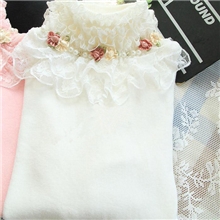 2013新款韩版高领长袖女装百搭打底衫毛衣秋冬蕾丝修身针织衫0295