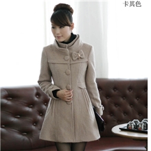 毛呢外套2013秋冬新款韩版修身中长款羊毛呢大衣女批发