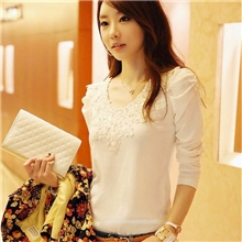 2013新款秋冬韩版女装钉钻圆领修身泡泡袖时尚女士打底衫长袖T恤