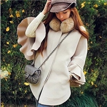 2013秋冬新款呢子羊绒外套毛呢小披肩斗篷装大衣淘宝网时尚女装