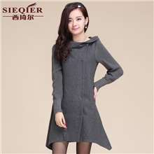 西琦尔2013秋冬新款女装斗篷韩版连帽呢大衣风衣昵外套6610