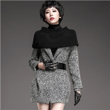 欧洲站欧美女装秋冬新款中长外套呢子大衣风衣批发代发外贸出口