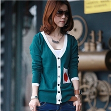 热卖新款韩版休闲多色针织衫防晒衫针织口袋毛衣开衫外套批发