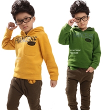 可挑码童装2013秋装装新款韩版男童中大童休闲全棉抓绒大卫衣套装