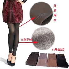 2013欧美新款打底裤网纱透肉两层加厚保暖九分裤修身显瘦批发