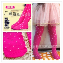 秋款女童打底裤圆点爱心款天鹅绒连裤袜踩脚打底裤袜批发