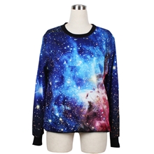 新品银河星空蓝情侣卫衣宽松圆领设计WY-1018