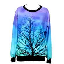 新品月光树情侣卫衣宽松圆领设计WY-1007