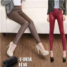 厂家直销仿皮保暖裤不倒绒高腰打底裤铅笔裤加绒皮裤批发保暖裤