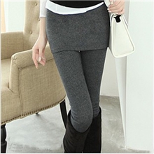 秋冬新款大码打底裤加绒加厚弹力修身假两件连体包臀裙裤特价