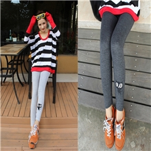 秋冬新款小猫刺绣打底裤小猫加绒加厚打底裤义乌厂家直销