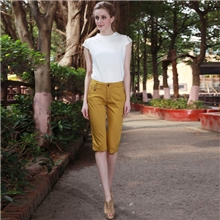 素度夏季热销阔腿裤时尚大码糖果色中裤女裤休闲裤批发X215