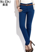 素度秋季新款热销女裤休闲裤韩版时尚修身简约小脚铅笔裤女A523