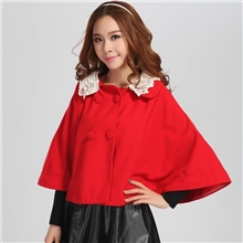 时尚品牌服饰秋装新款毛呢短外套时尚大牌女装斗篷大衣B099076