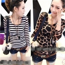 长袖t恤打底衫批发条纹t恤女女装秋装批发