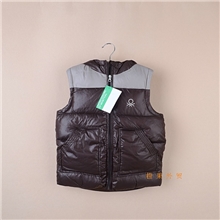 外贸童装批发冬款贝纳*通男童中大童夹棉背心儿童棉马甲坎肩