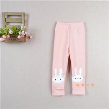 外贸童装2013冬季小兔子全棉加绒厚保暖暖倍儿女童宝宝儿童打底裤