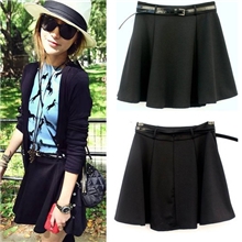 Q85#明星同款纽约旅行百搭半身小短裙半身裙附送腰带