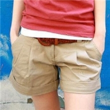 Q15#爆款时尚休闲三分卷边纯色百搭短裤休闲短裤热卖大码短裤