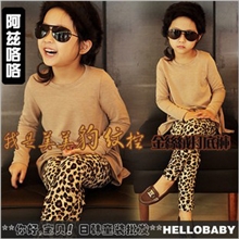 【VIP批发】呼噜哈啦美美豹纹控时尚潮流女童打底裤跑量批发