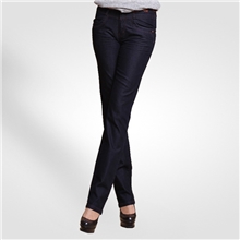 明兄2013春夏新款中年休闲女裤微喇叭中腰l蓝色豹纹休闲裤批发