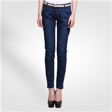 汝兄服饰春夏装新款牛仔裤韩版修身显瘦褶皱九分小脚哈伦女裤子