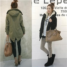 2013冬装新款女装欧美女装加厚毛毛胆燕尾棉袄中长款羊羔绒棉衣