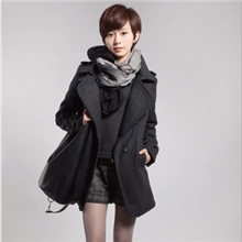 2013秋装新品韩版修身羊毛呢大衣女中长款冬季加厚毛呢外套JR1003
