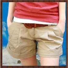 2013春夏装新品韩版女裤休闲百搭卷边3分短裤