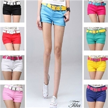 厂家直销热裤不褪色休闲短裤热裤夏季弹力仿牛仔糖果短裤