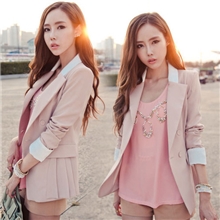 2013春秋装新款韩版中长款小西装女修身西服大码女士春秋外套