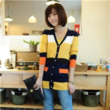 2013秋装新款毛衣外套针织开衫韩版少女潮装中长新款针织衫