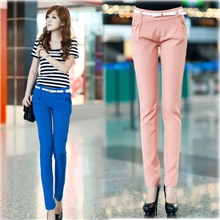 2013秋冬新款韩版女裤显瘦混纺长裤ol休闲裤糖果小脚铅笔裤
