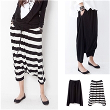 1022款韩版显瘦哈伦吊裆裤嘻哈九分街舞垮裤女休闲宽松裤子