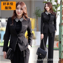 秋冬新款韩版职业女士装套装OL职业装修身时尚套裤工作服