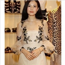 高档女装货源欧美大牌新品宽松型灯笼袖连衣裙圆领吊带打底短裙