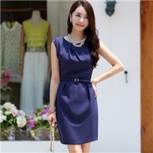 批发供应2013夏装新款韩版时尚女装修身OL职业连衣裙无袖中短裙