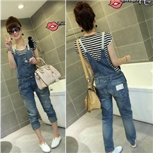修身款女式背带裤日韩女装批发供应G2-090日韩女装牛仔背带裤