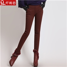 纤雨恋英伦时尚女款棉裤加厚加绒保暖冬款铅笔女裤批发8395
