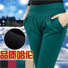 批发加绒哈伦裤2013女冬韩版潮加厚胖MM大码休闲小脚哈伦裤打底裤