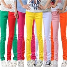 批发2013新款韩版糖果裤牛仔裤女士休闲显瘦小脚裤彩裤