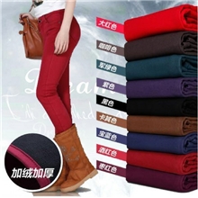 批发2013新款糖果裤女士休闲加绒加厚彩裤弹力小脚铅笔牛仔裤